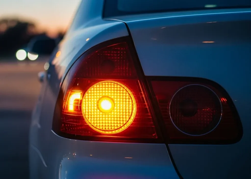 left turn blinker illuminated vehicle