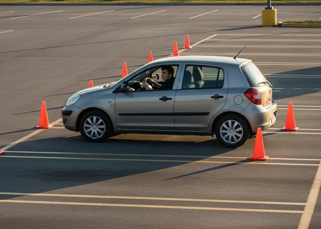 student driver parking practice lot