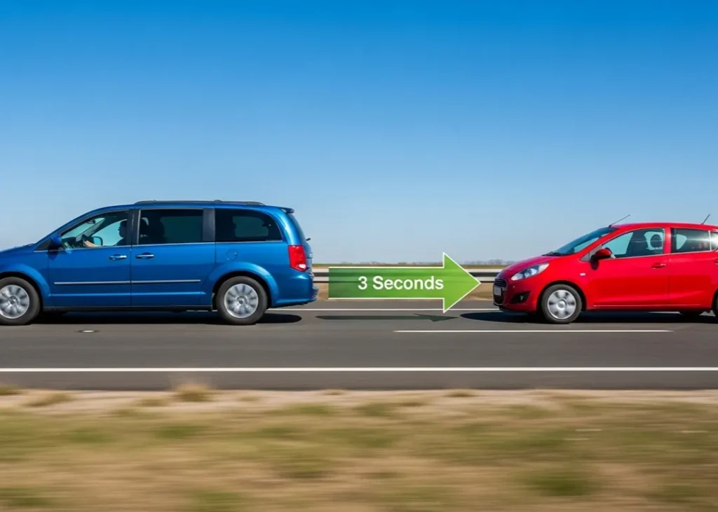 three second rule when following illustration