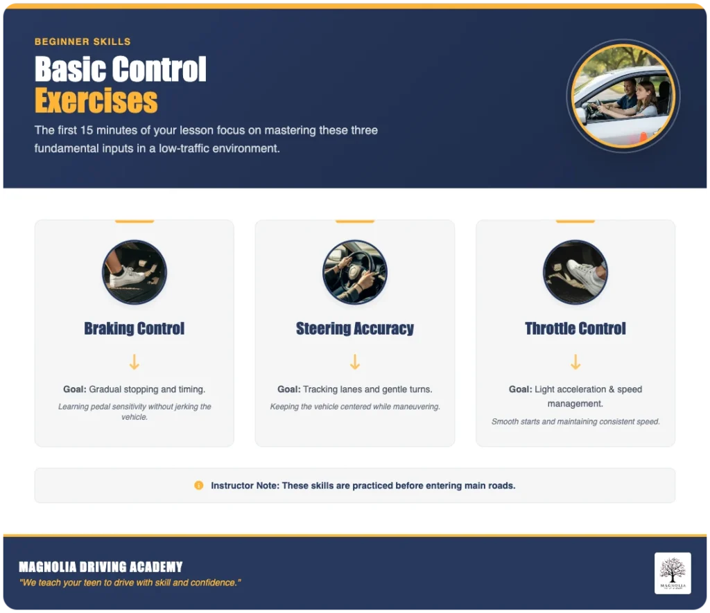 behind the wheel lesson louisiana basic control