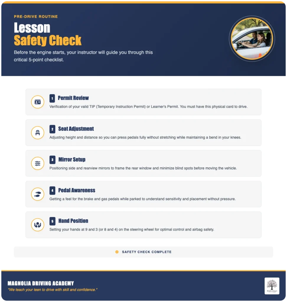 behind the wheel lesson louisiana safety check