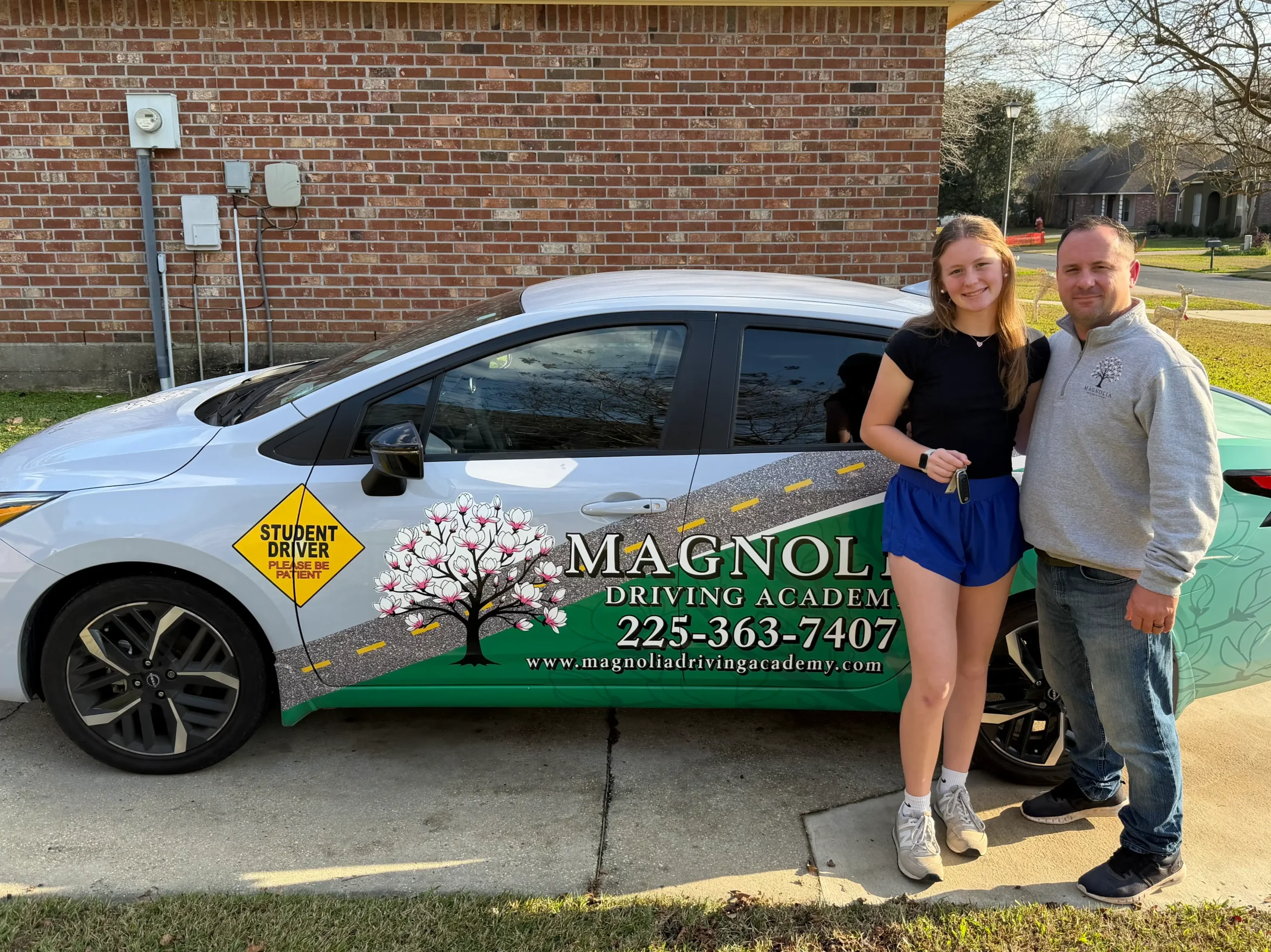 magnolia driving academy student and car
