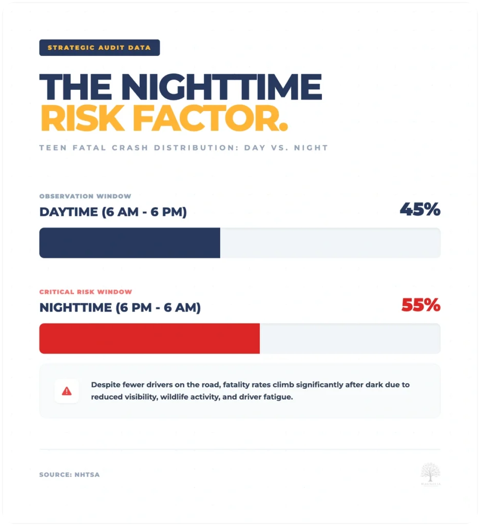 teen driving nighttime risk data