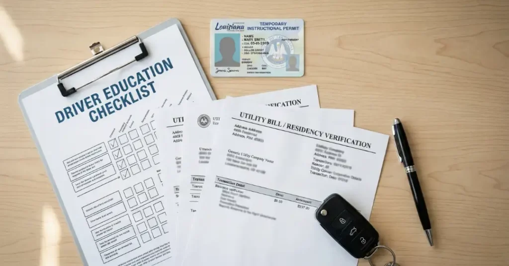 driver education checklist and permit documents